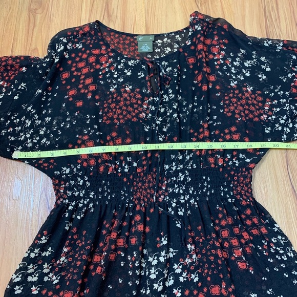 Anthropologie Fei Floral Silk Sheer 3/4 Sleeve Top - Picture 11 of 14